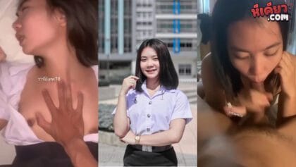 คลิปหลุดงานดี นักศึกษามอดัง ตัวเล็กสวยแจ่มอมควยโคตรเสียวเลยโม๊คควยซะสุดไปหมดโดนจับเย็ดหีโคตรเสียวนมเล็กไปหน่อยแต่แม่งโคตรน่าเย็ดเลย