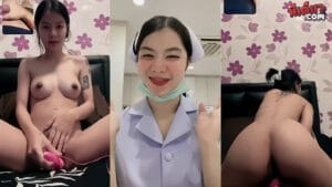 คลิปหลุด ผู้ช่วยพยาบาล ใจเด็ดน่าเย็ดชิบหายเลยตั้งกล้องเอาควยปลอมยัดหีช่วยตัวเองเสียวสุดๆไปเลยเห็นแล้วฟินมากอยากจับเย็ดหีให้เข็ดงานดีจริงๆ