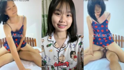 คลิปหลุดนู๋จิไข่มุก ชอบทำตัวรั่วรั่ว Alisa_x07 ดาวTiktokคนดัง ชวนเพื่อนชายมาเล่นเสียวอัดคลิปลงกลุ่มลับ เย็ดเพื่อน ใส่ชุดนอนไม่ได้นอนขึ้นขย่มควยอย่างเสียว xxx เอวอย่างพริ้วร่อนควยไม่หยุดอย่างมันส์